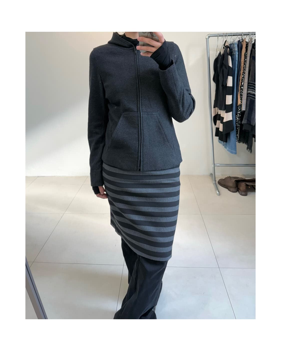 빈티지 후디 울 자켓 상품이미지3