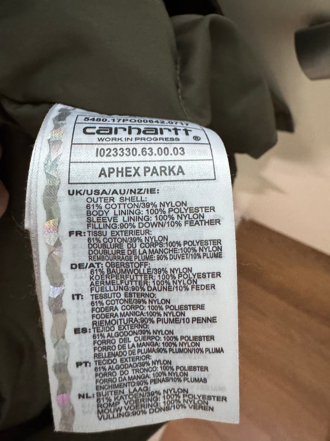 [carharrt] [칼하트] WIP 아펙스 파카 M 카키 상품이미지8