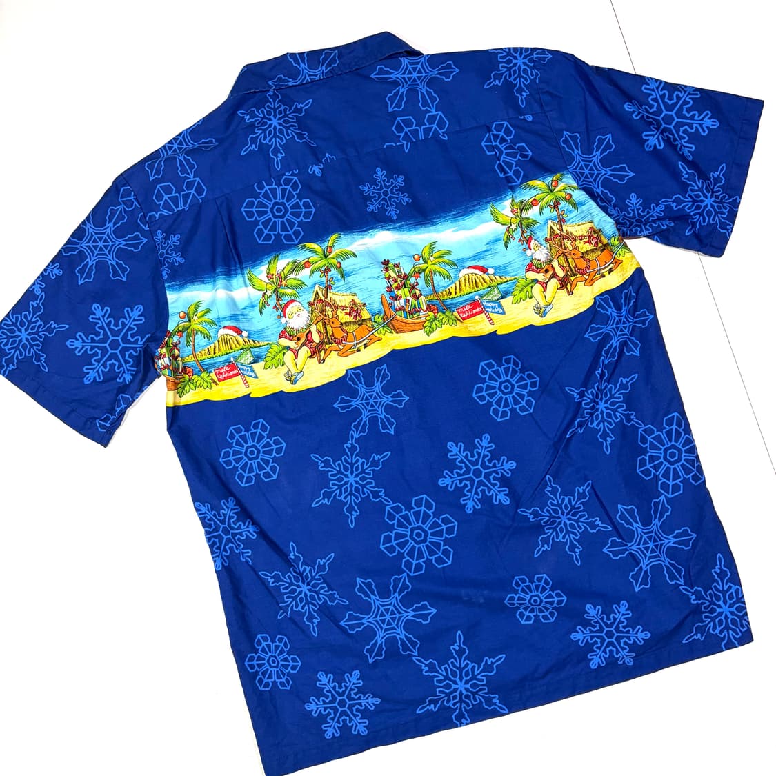 ALOHA REPUBLIC 산타 블루 하와이안 셔츠 L 상품이미지6