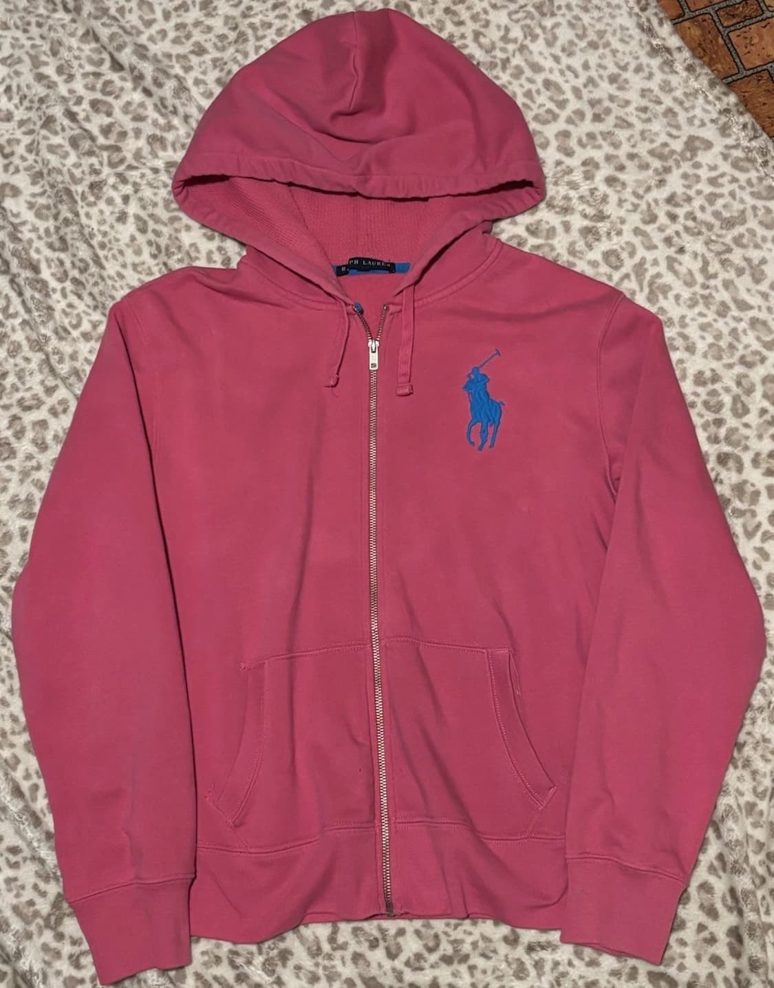 폴로 랄프로렌 빅 포니 핑크 후드 집업 상품이미지1