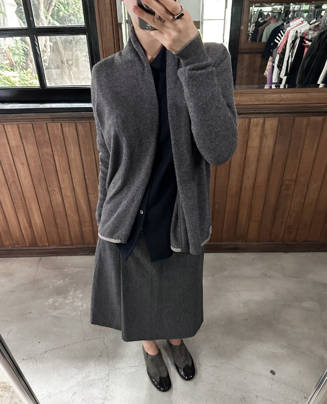JIL SANDER wool drape cardigan grey 상품이미지4