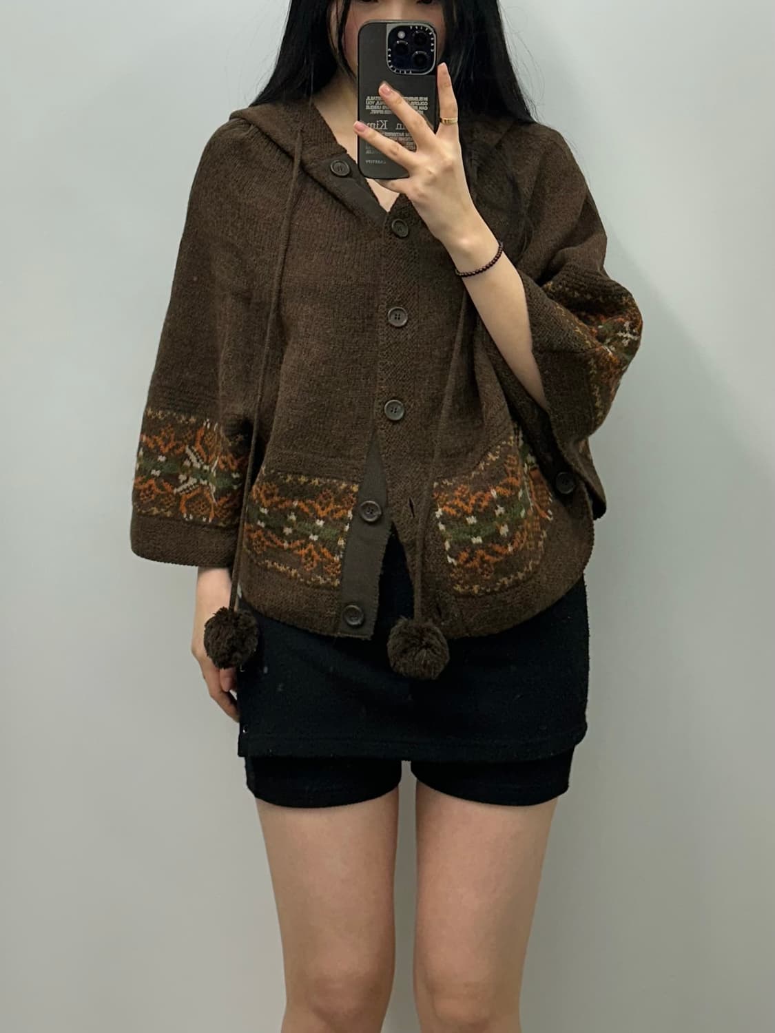 Vintage 빈티지 숄더 망토 니트 가디건 상품이미지1