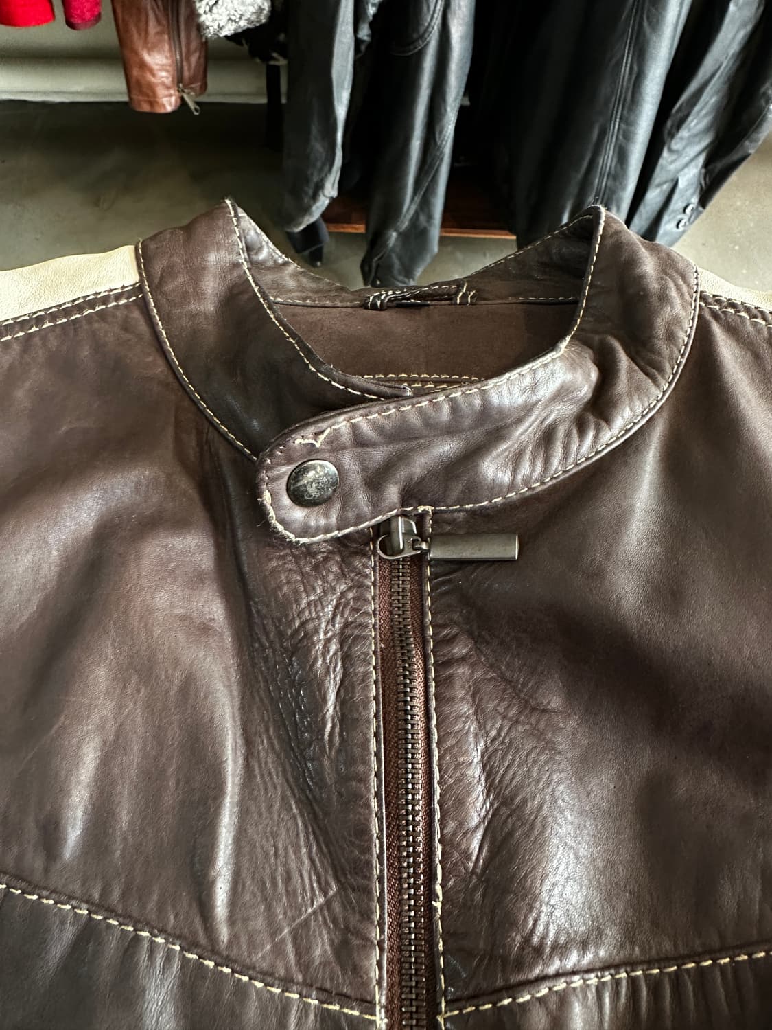 빈티지 리얼 레더 싱글 라이더 자켓 상품이미지5