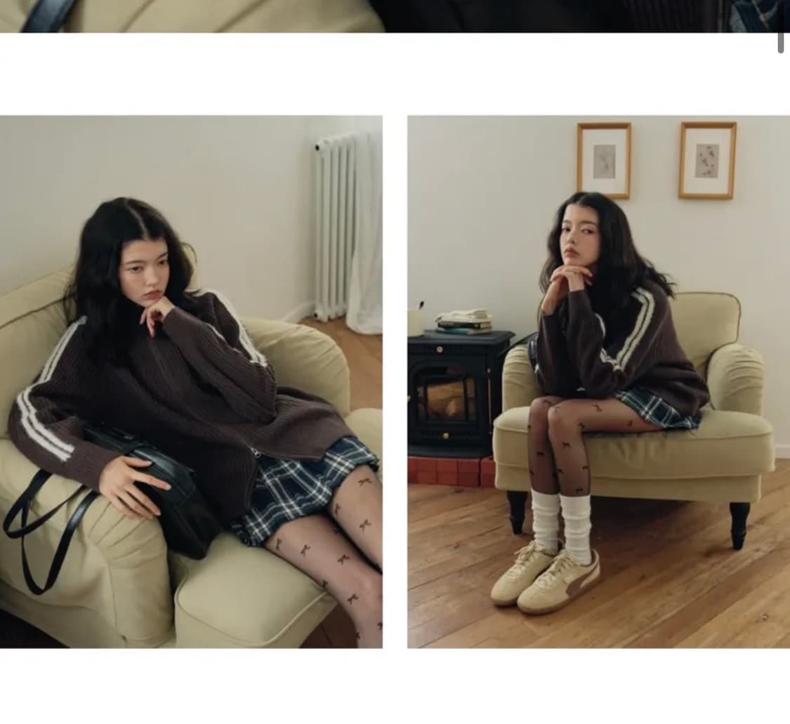 (M) 레더리 레글런 트랙 니트 집업 [BROWN] 판매 상품이미지4