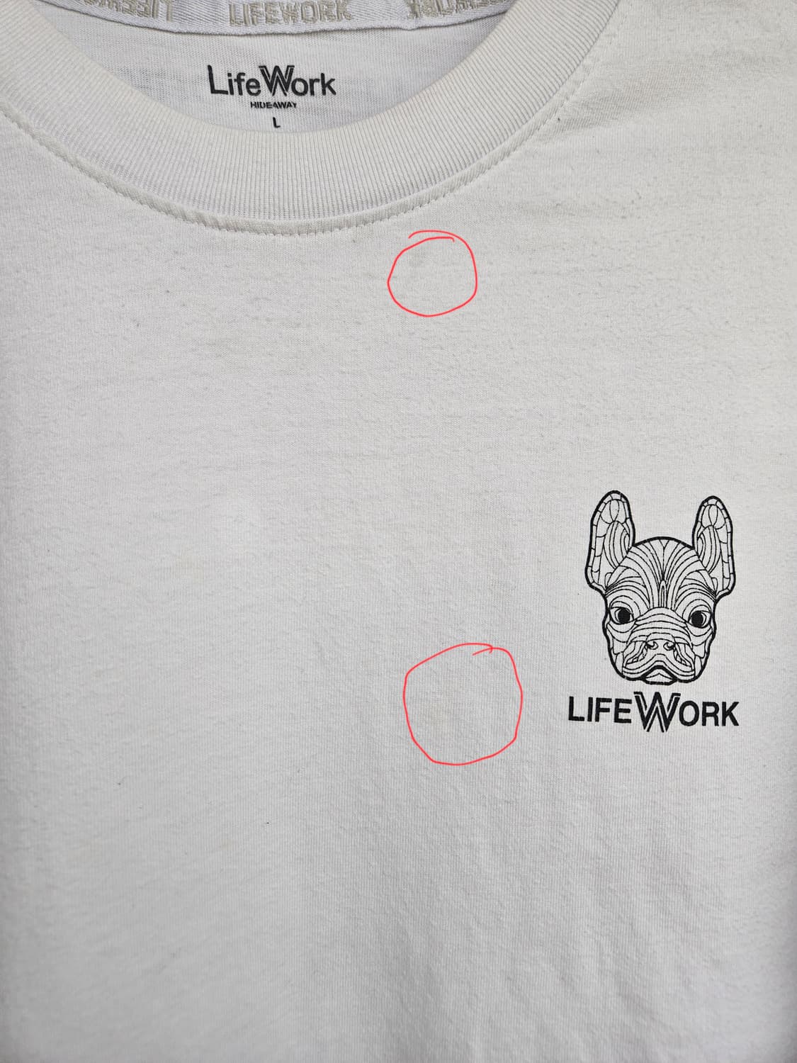 라이프워크 강아지 로고 반팔 티셔츠 흰색, 검은색 L 상품이미지9