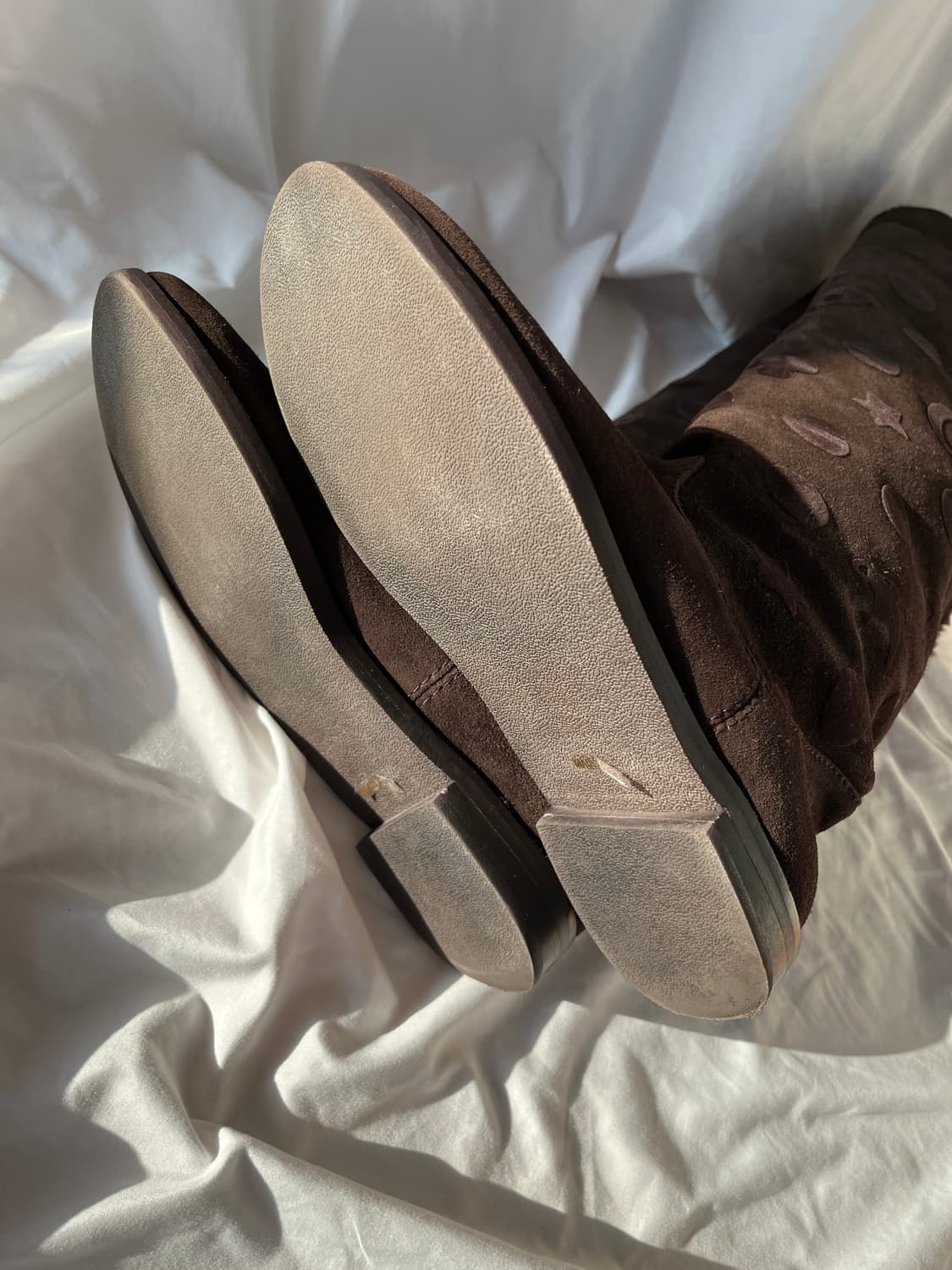 츠모리 치사토 별 도트 스웨이드 융털 롱부츠 퍼 부츠 상품이미지7