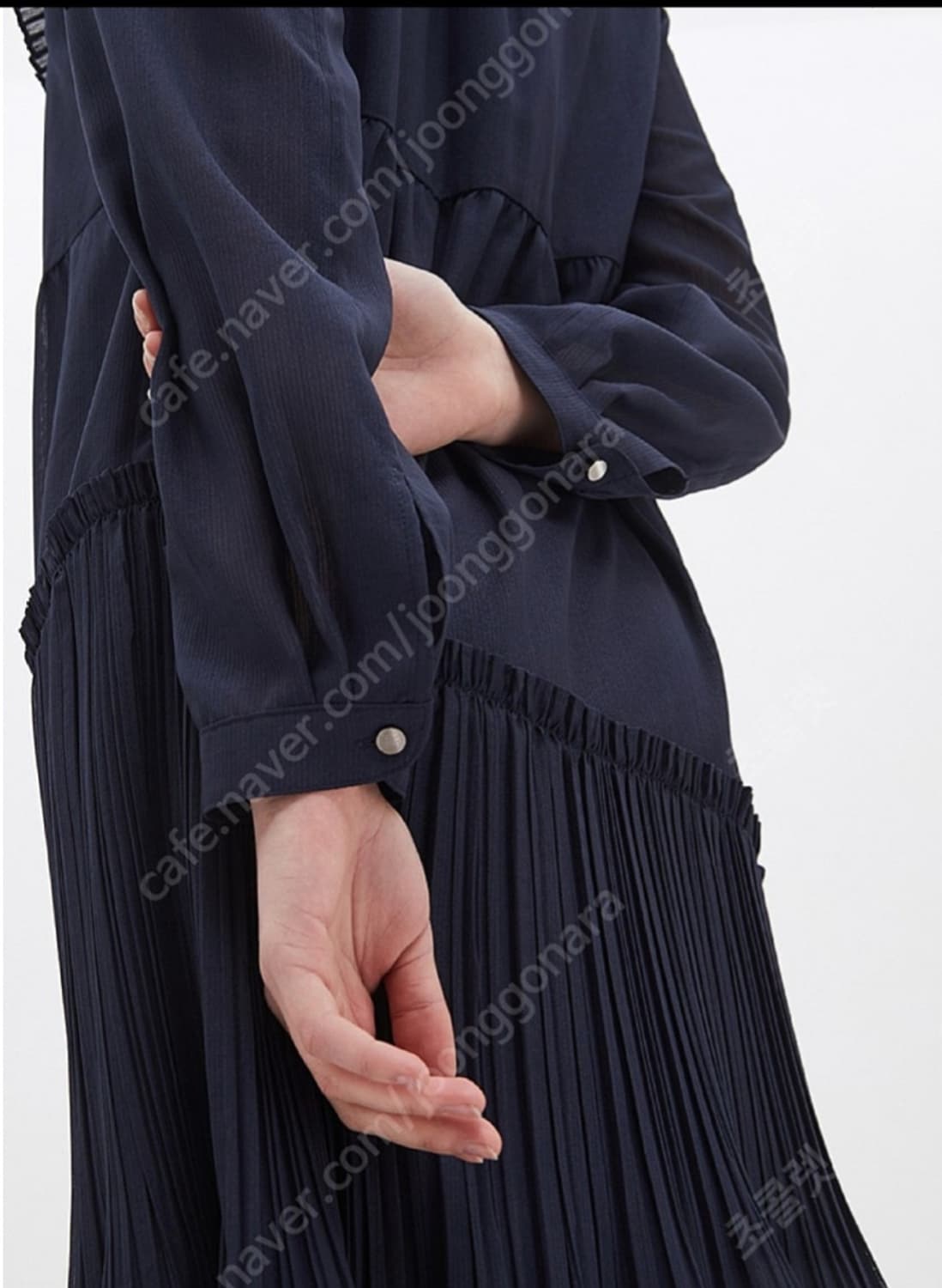 SJSJ 러플 플리츠 미디 원피스 상품이미지3