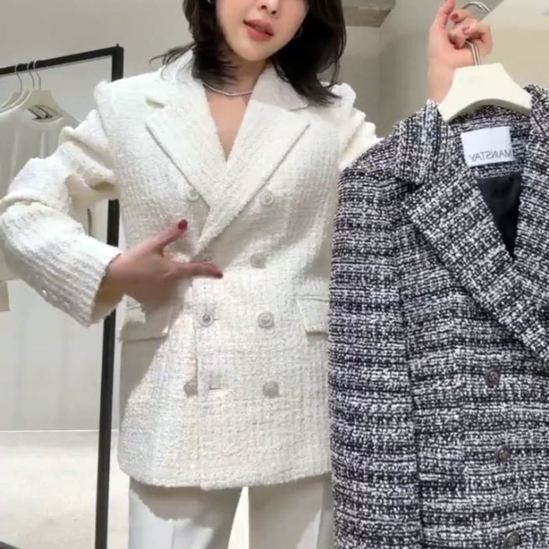 메인스테이(MAINSTAY) 로렌 트위드자켓 55-66 새상품 상품이미지2