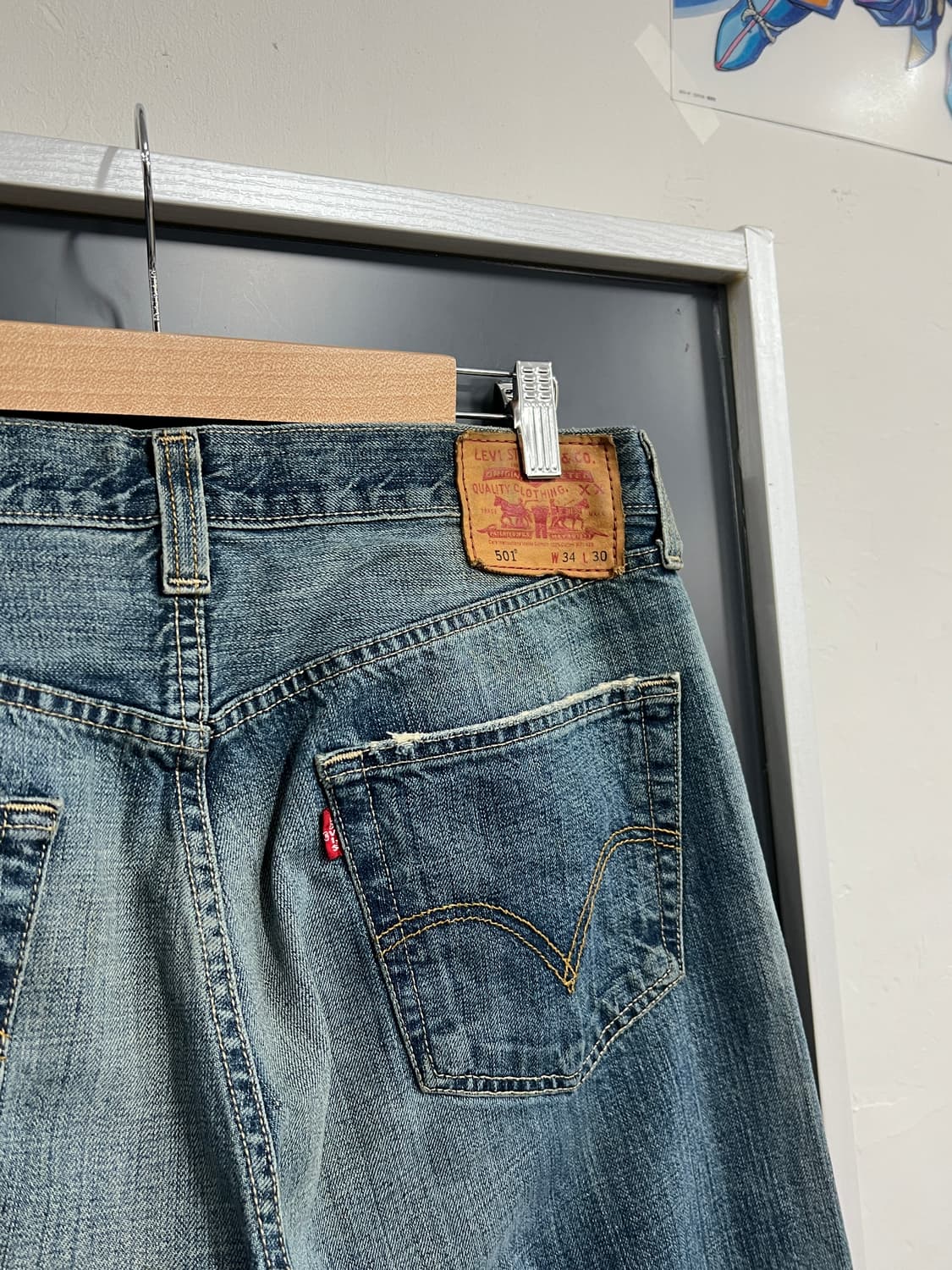 00s Levis 리바이스 501 버튼플라이 스트레이트 데님 팬츠 상품이미지2