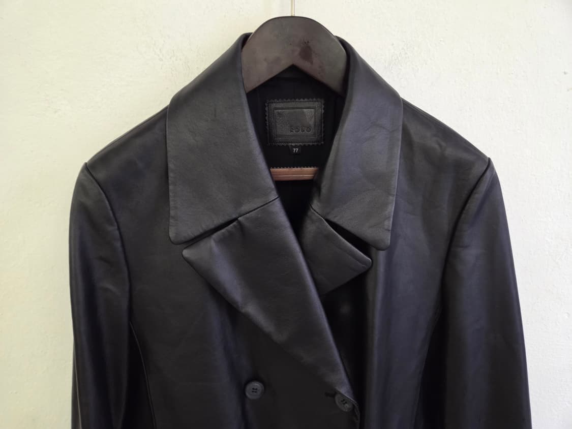 ROBO 블랙 더블 버튼 가죽 자켓 77 상품이미지2
