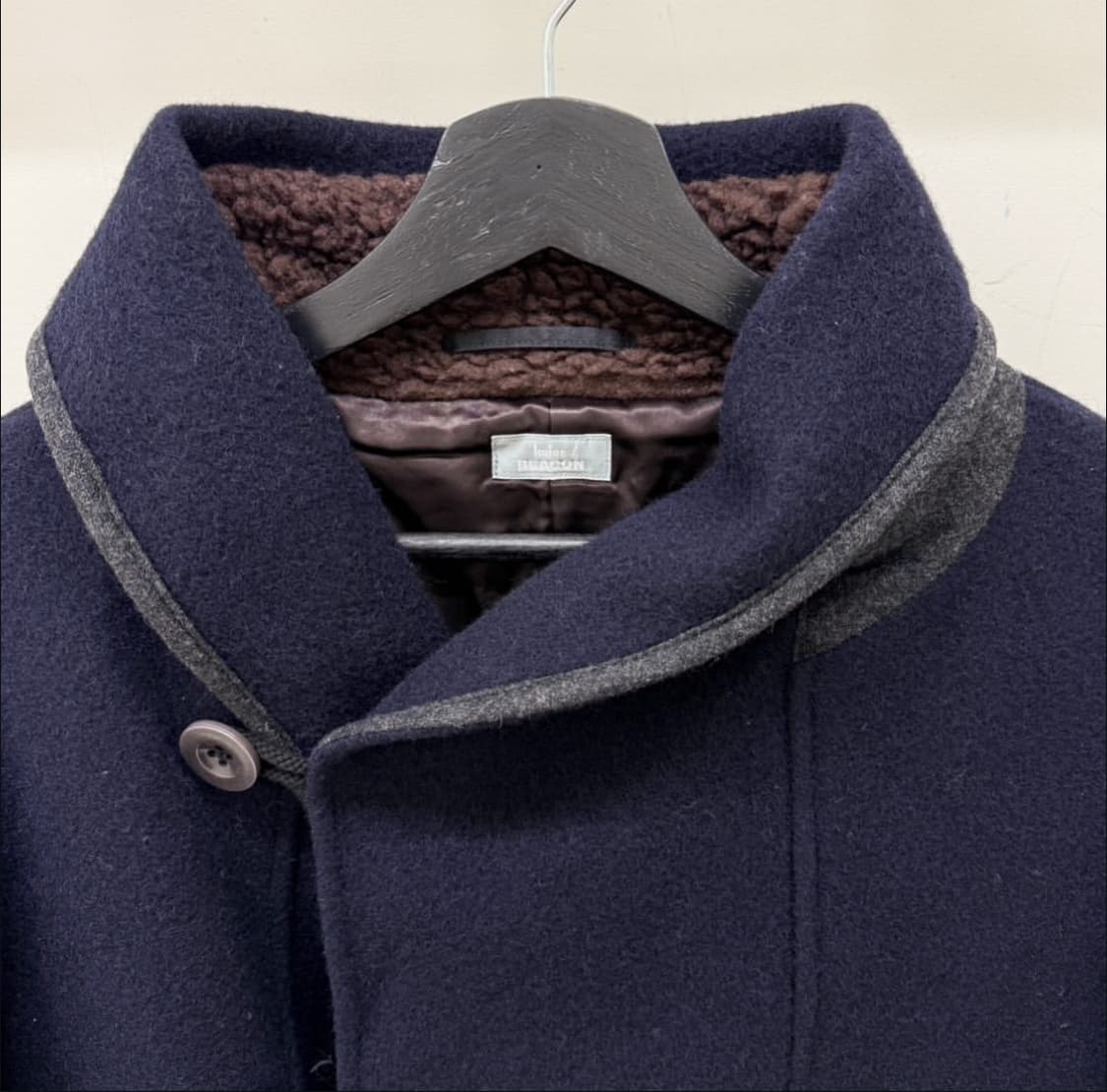 컬러 비콘 버튼 하프 코트 상품이미지3