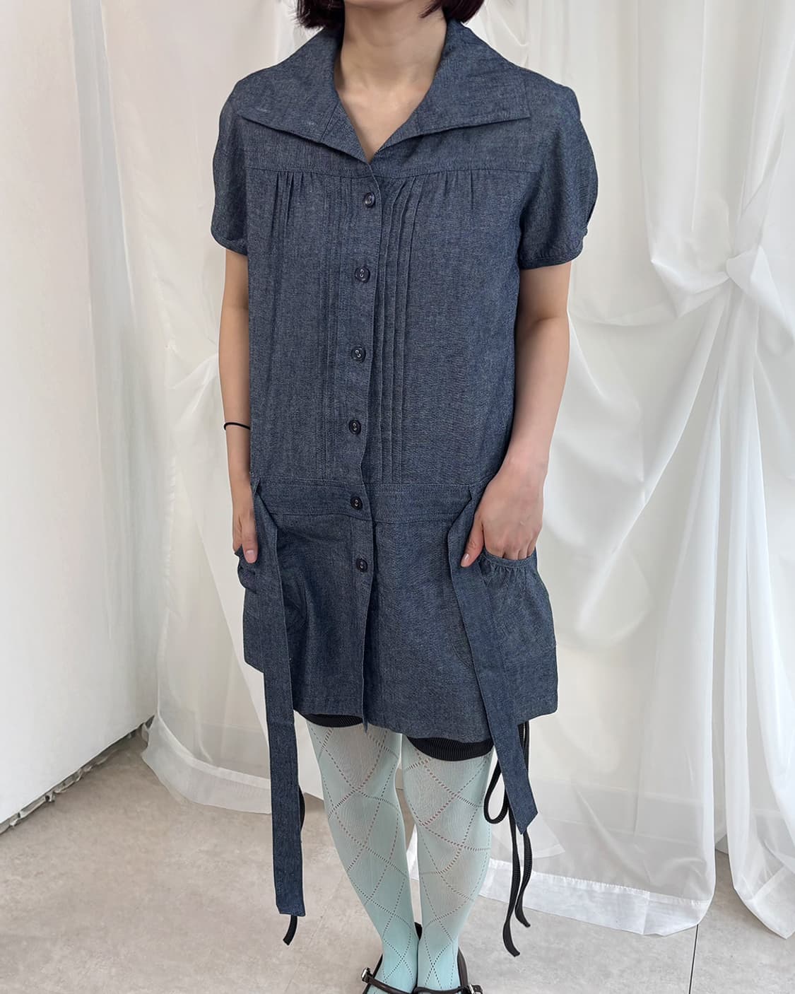 doroah denim tuck button-Up long shirts 상품이미지10