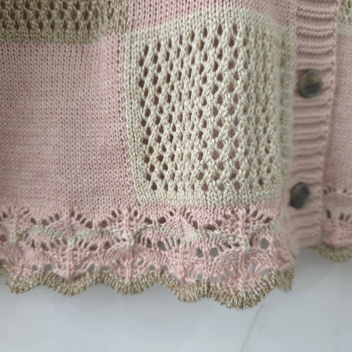 핑크 스퀘어 펀칭 코튼 가디건 상품이미지9