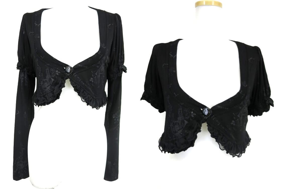 FRILL h.NAOTO 에이치나오토 블랙 볼레로 가디건 상품이미지1