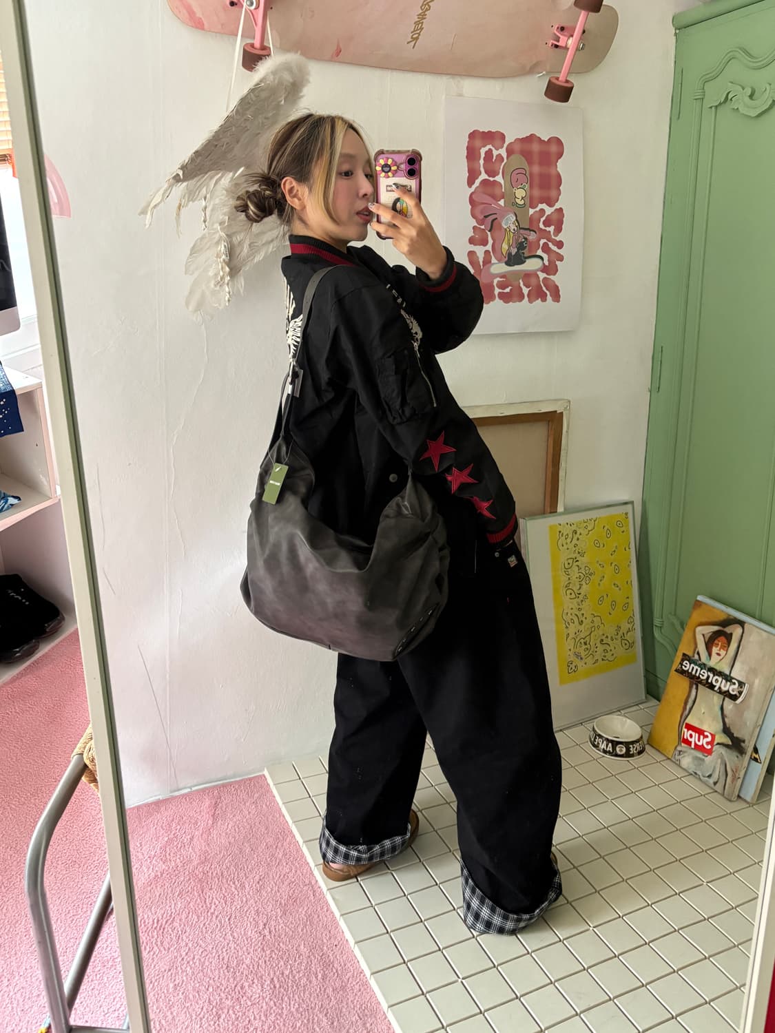 스터드 그레이 가방 상품이미지6