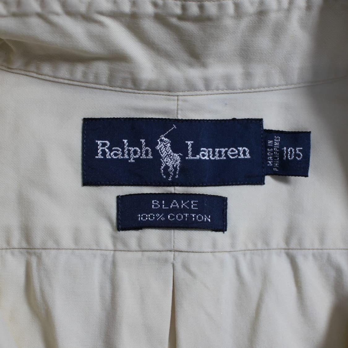 90's Polo 폴로 랄프로렌 블레이크 아이보리 코튼 셔츠 상품이미지4