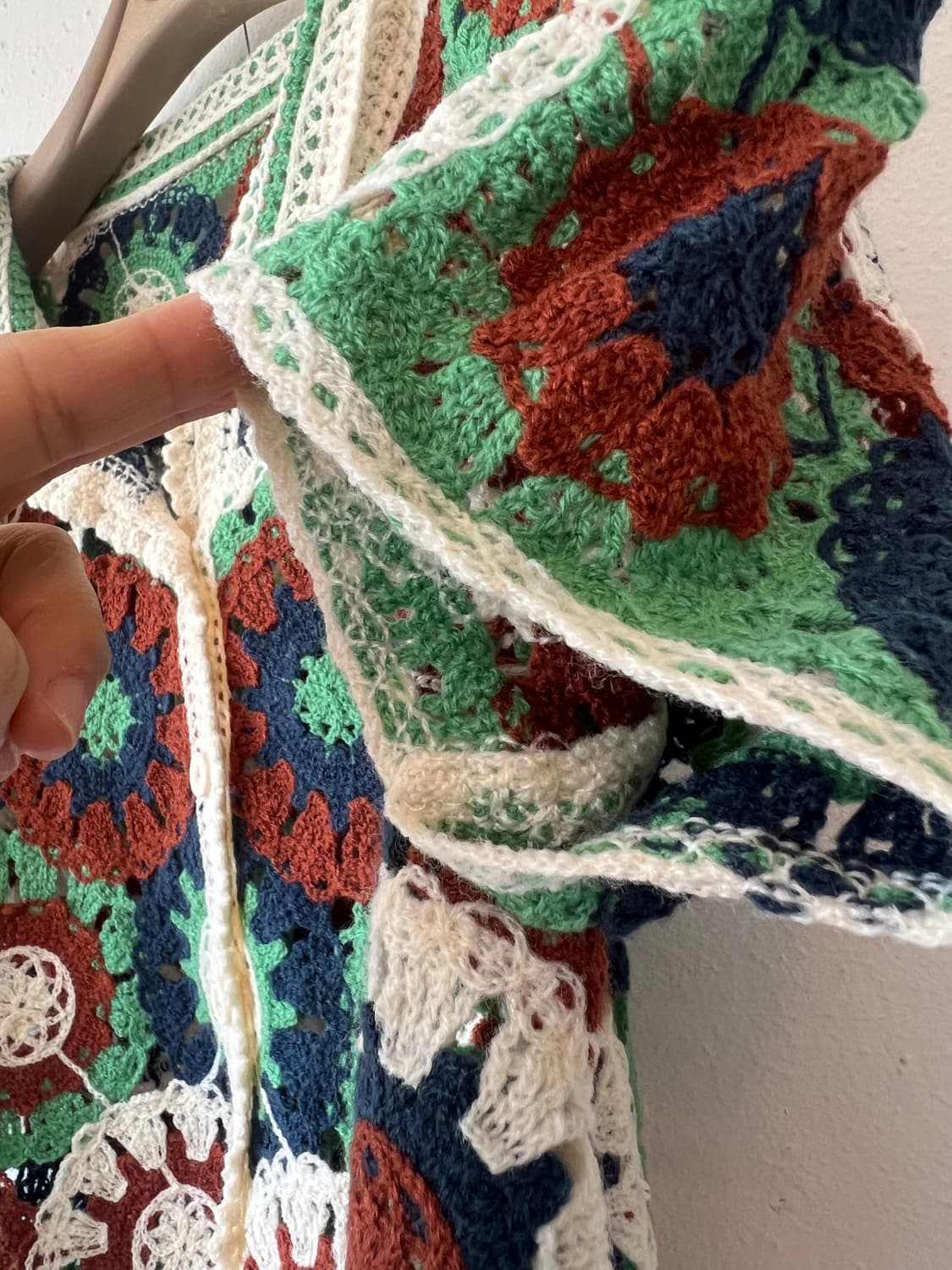 일본수입 여성 모티브크로셰 니트카라티셔츠 니트가디건 상품이미지4