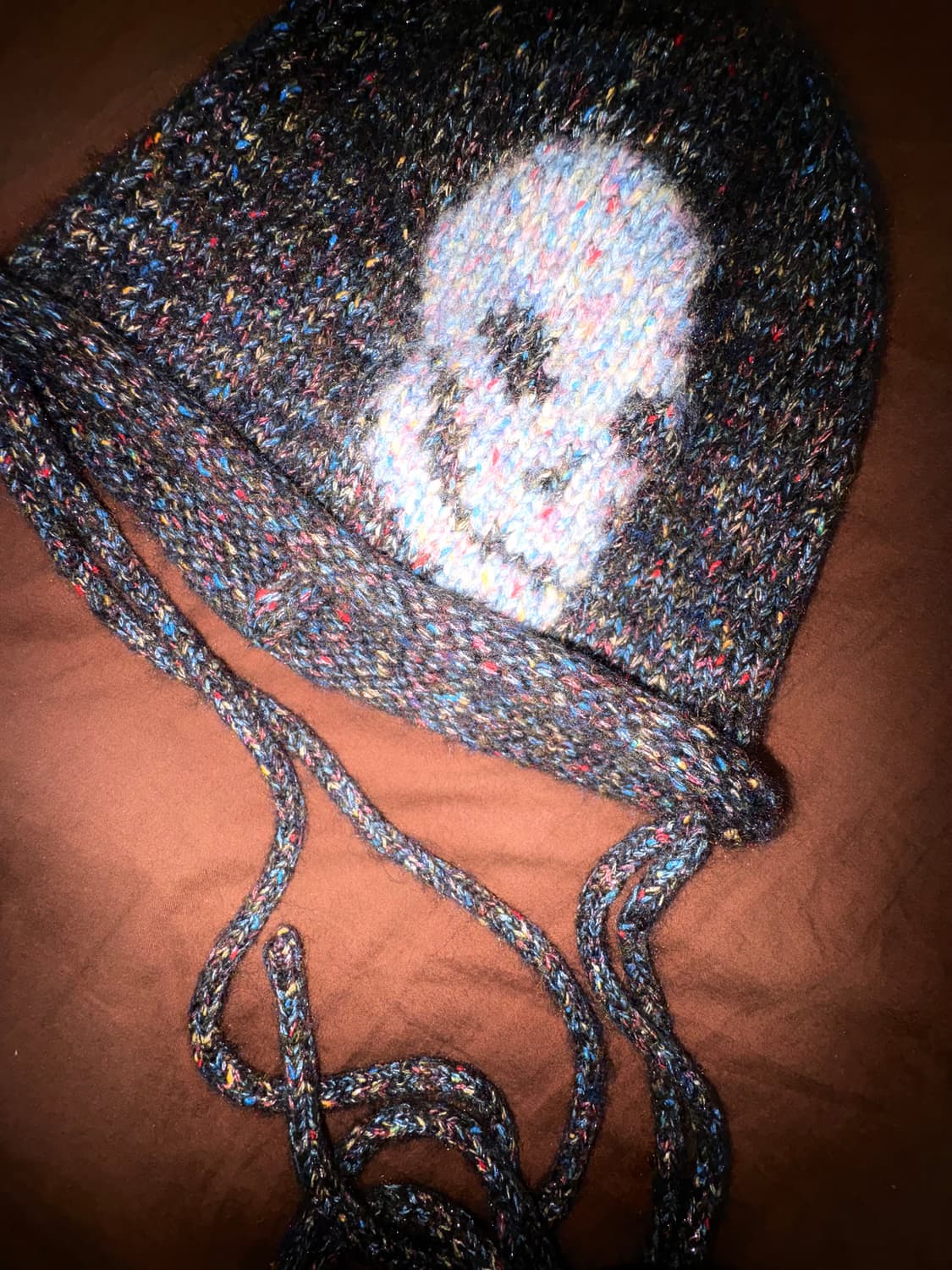 유쓰배쓰 Skull beads beanie_black 상품이미지1