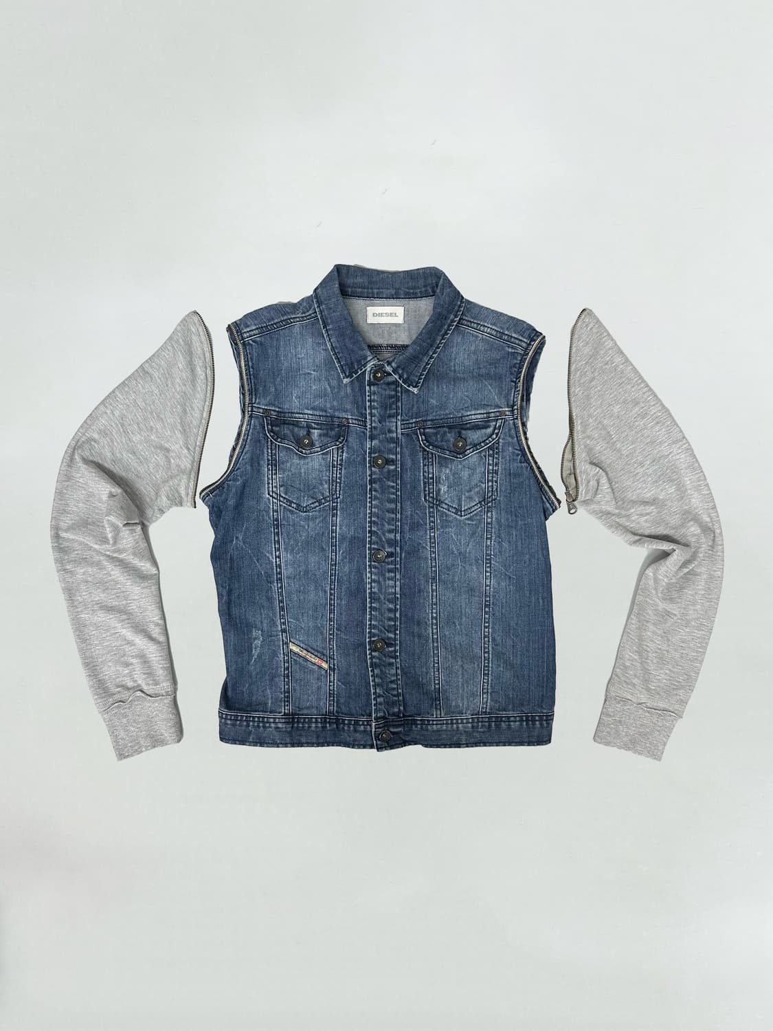 디젤 투웨이 지퍼 워싱 데님 자켓 상품이미지1