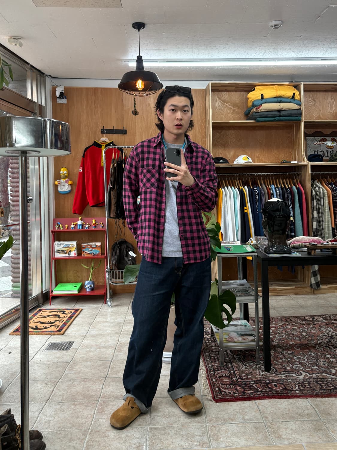 [XL] Flannel purple pattern shirt 상품이미지6