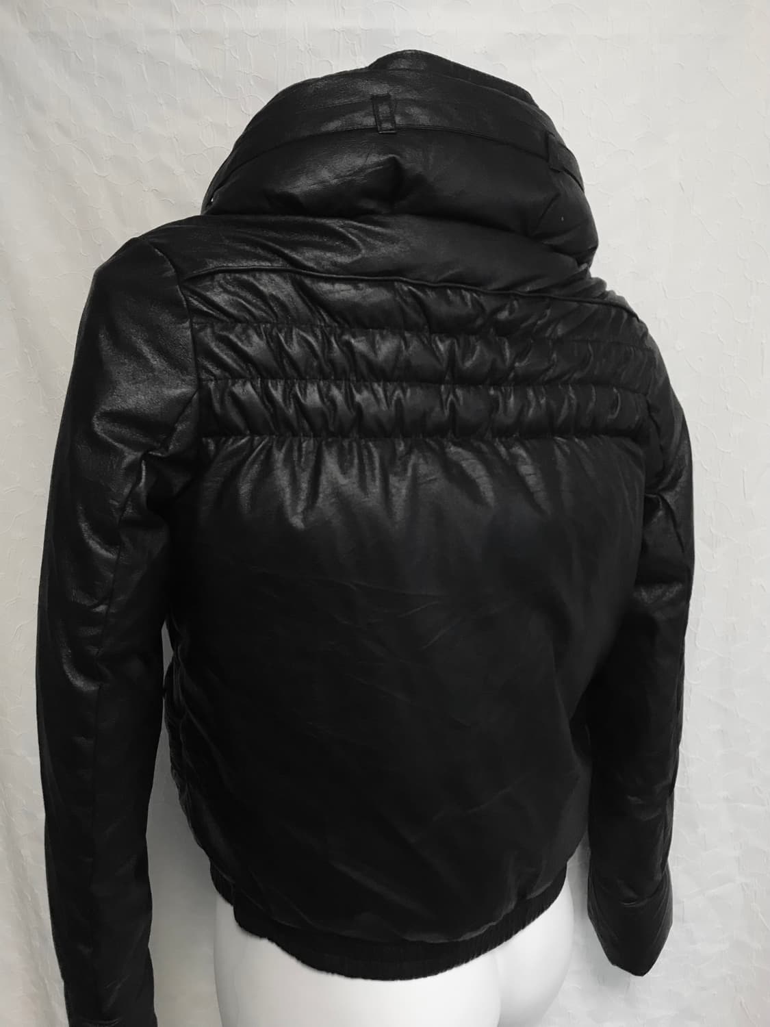 택포•빈티지 00s 펑크 셔링 보노 하이넥 레더 패딩 자켓 상품이미지4