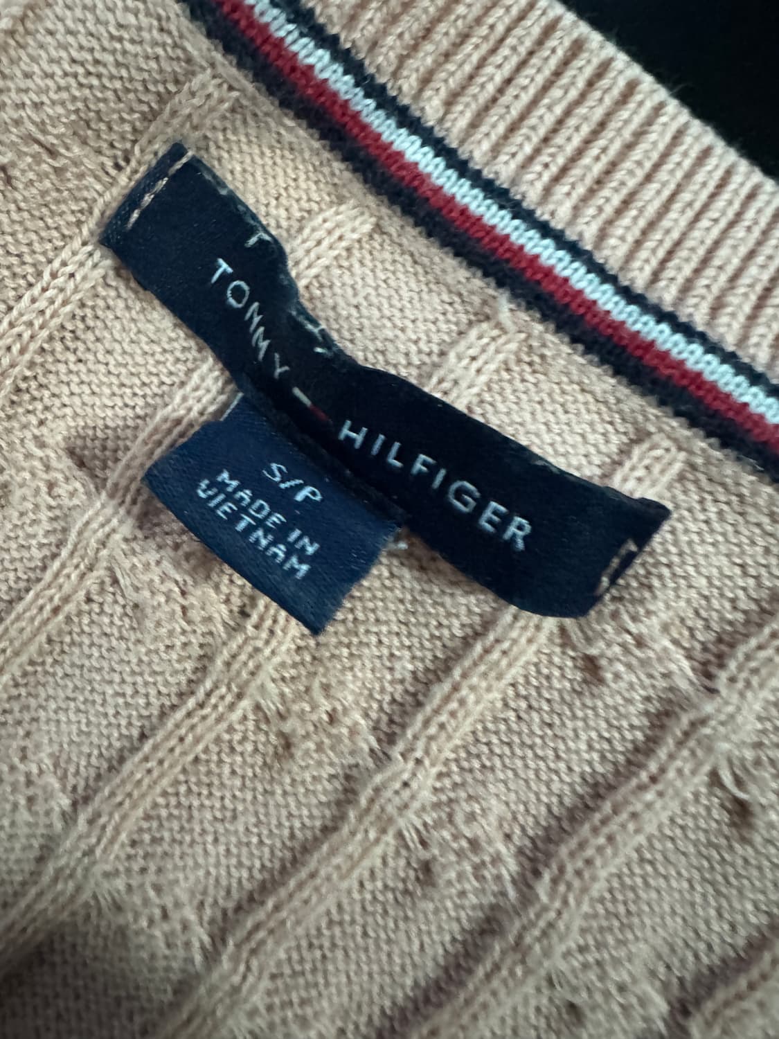 여성 타미힐피거 코튼 케이블 니트 s 로즈핑크 상품이미지3