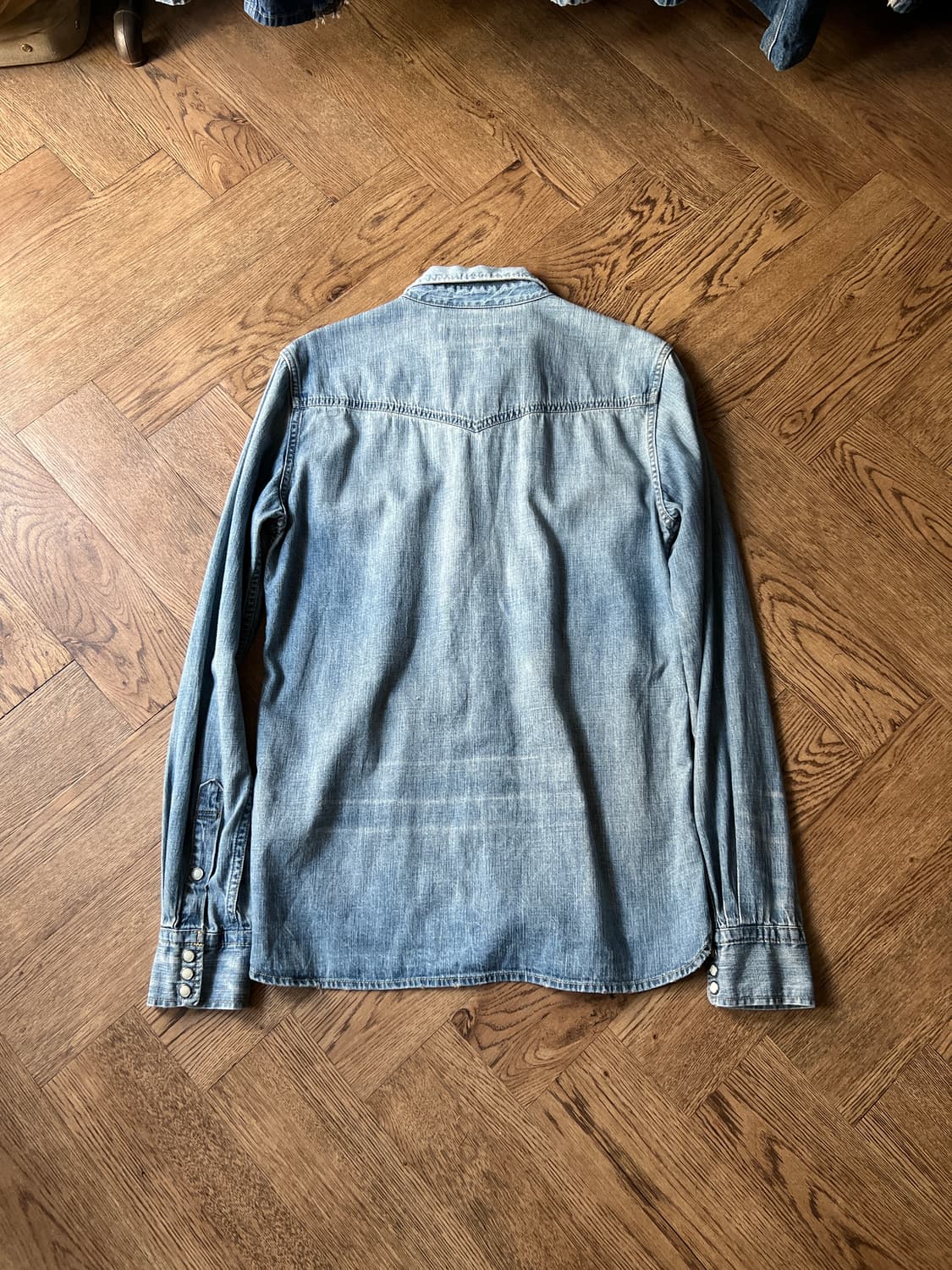 [M]레미릴리프 재팬메이드 빈티지 워싱 버튼다운 데님 웨스턴 셔츠 상품이미지8