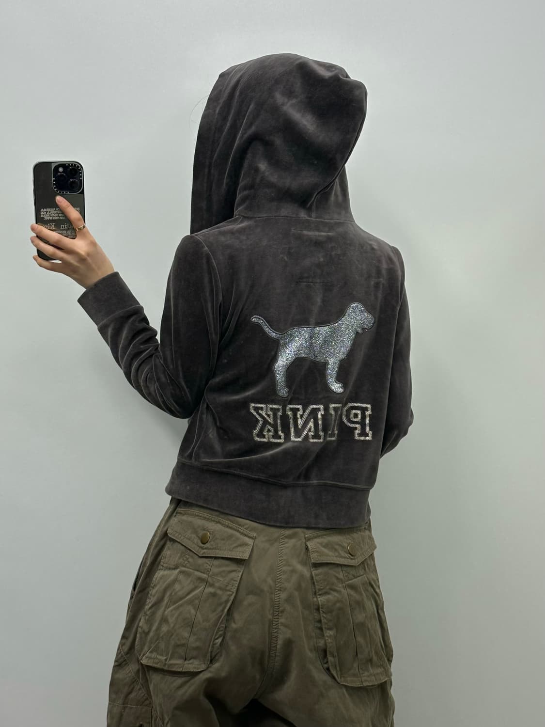 Pink 핑크 y2k 와투케 벨루어 후드집업  상품이미지2