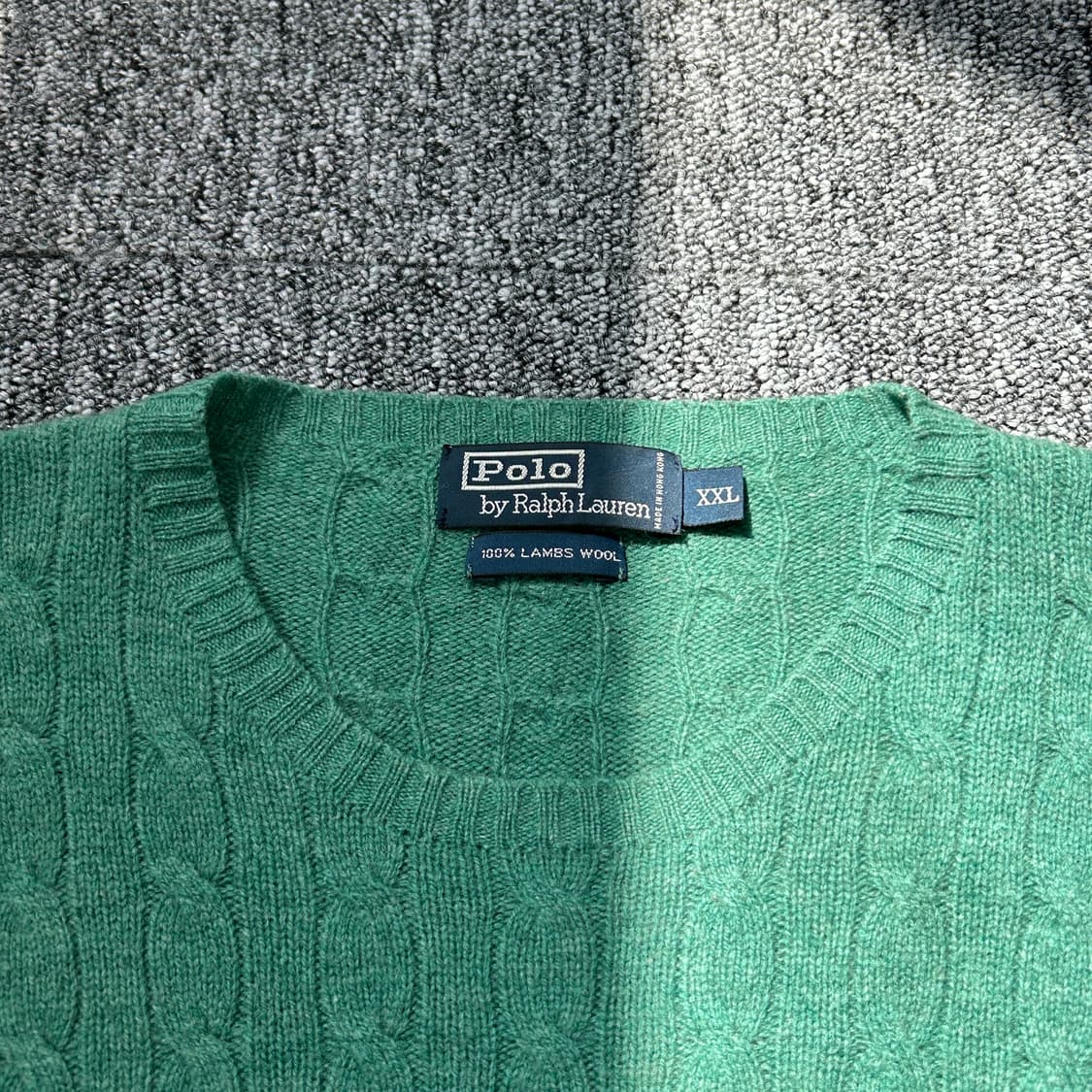 폴로 랄프로렌 램스울 그린 케이블 니트 상품이미지3
