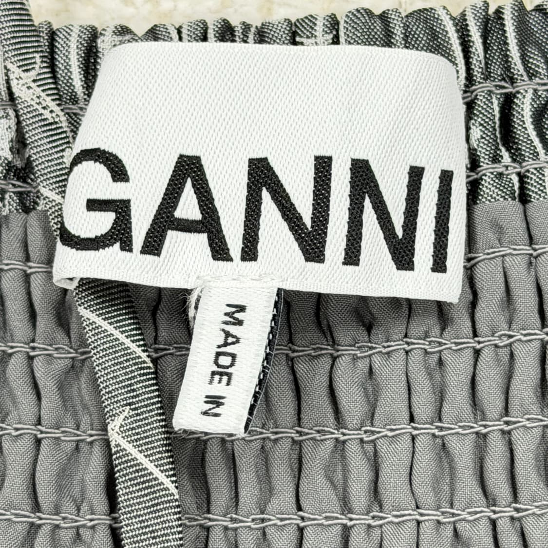 GANNI 가니 아세테이트 자카드 스트랩 미니 드레스 원피스 그레이 상품이미지8