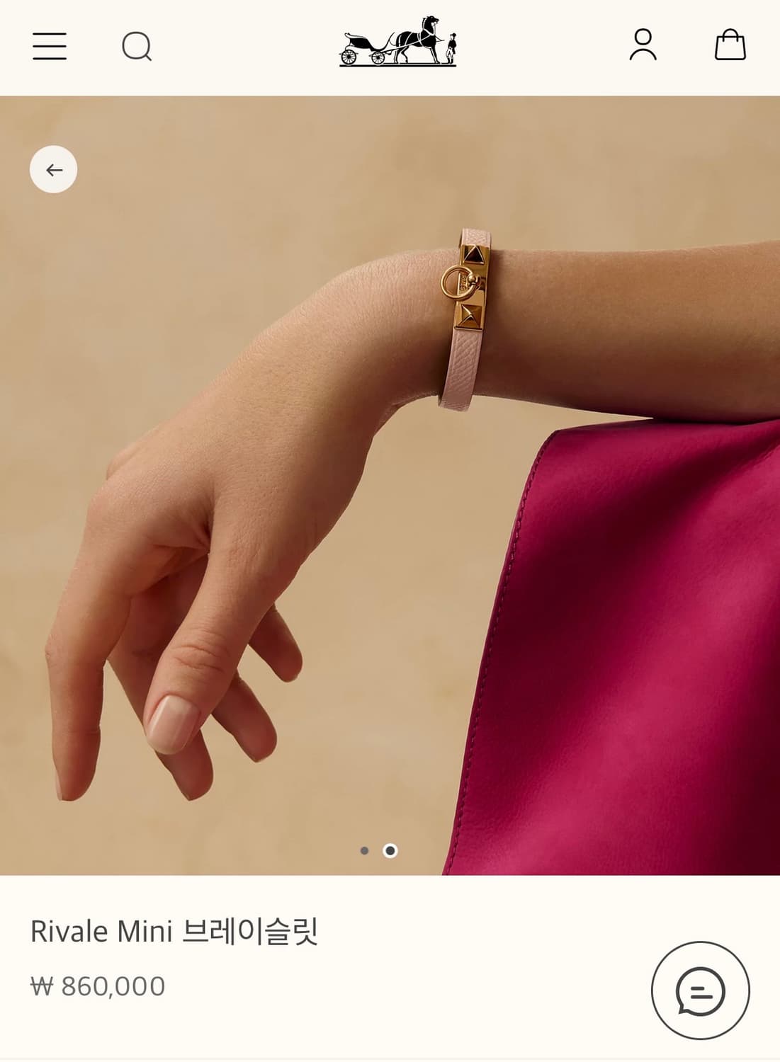 에르메스 가죽 팔찌 Rivale Mini 브레이슬릿 상품이미지2