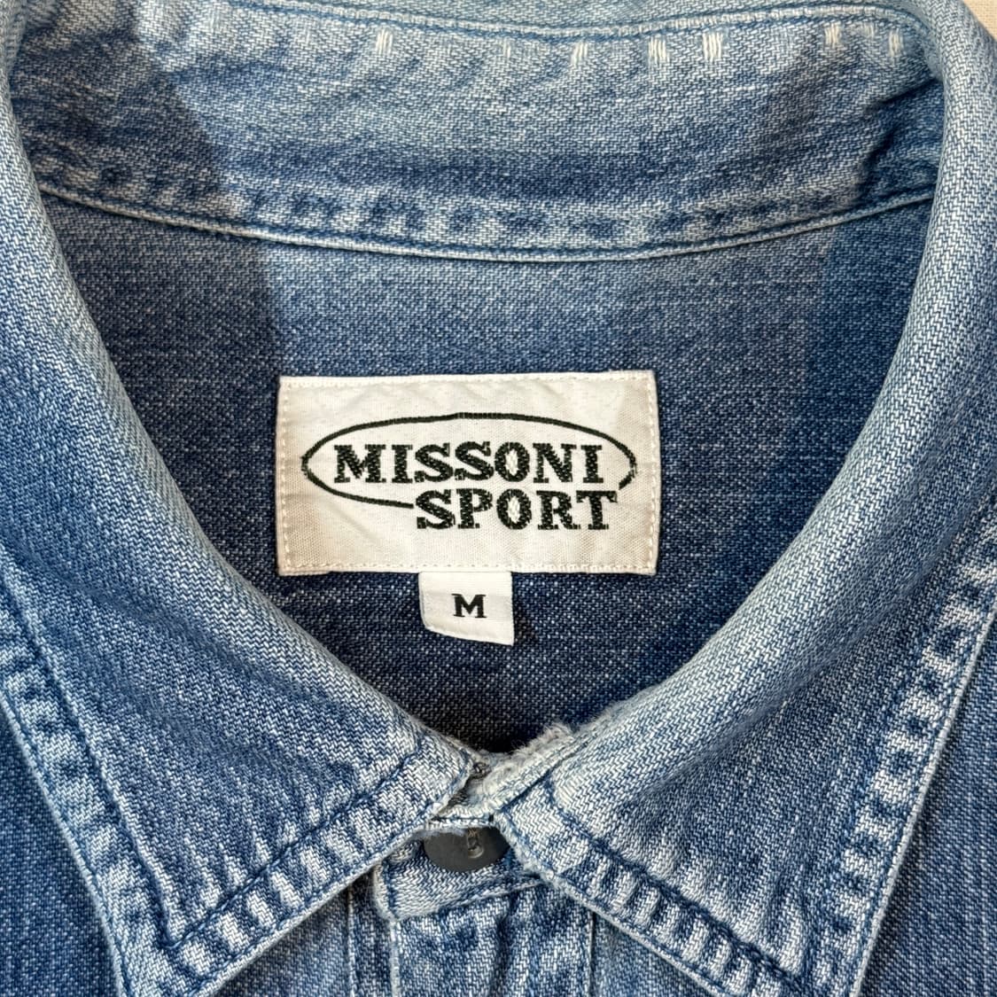M) MISSONI 미쏘니 스포츠 자수로고 청 데님 셔츠 상품이미지8