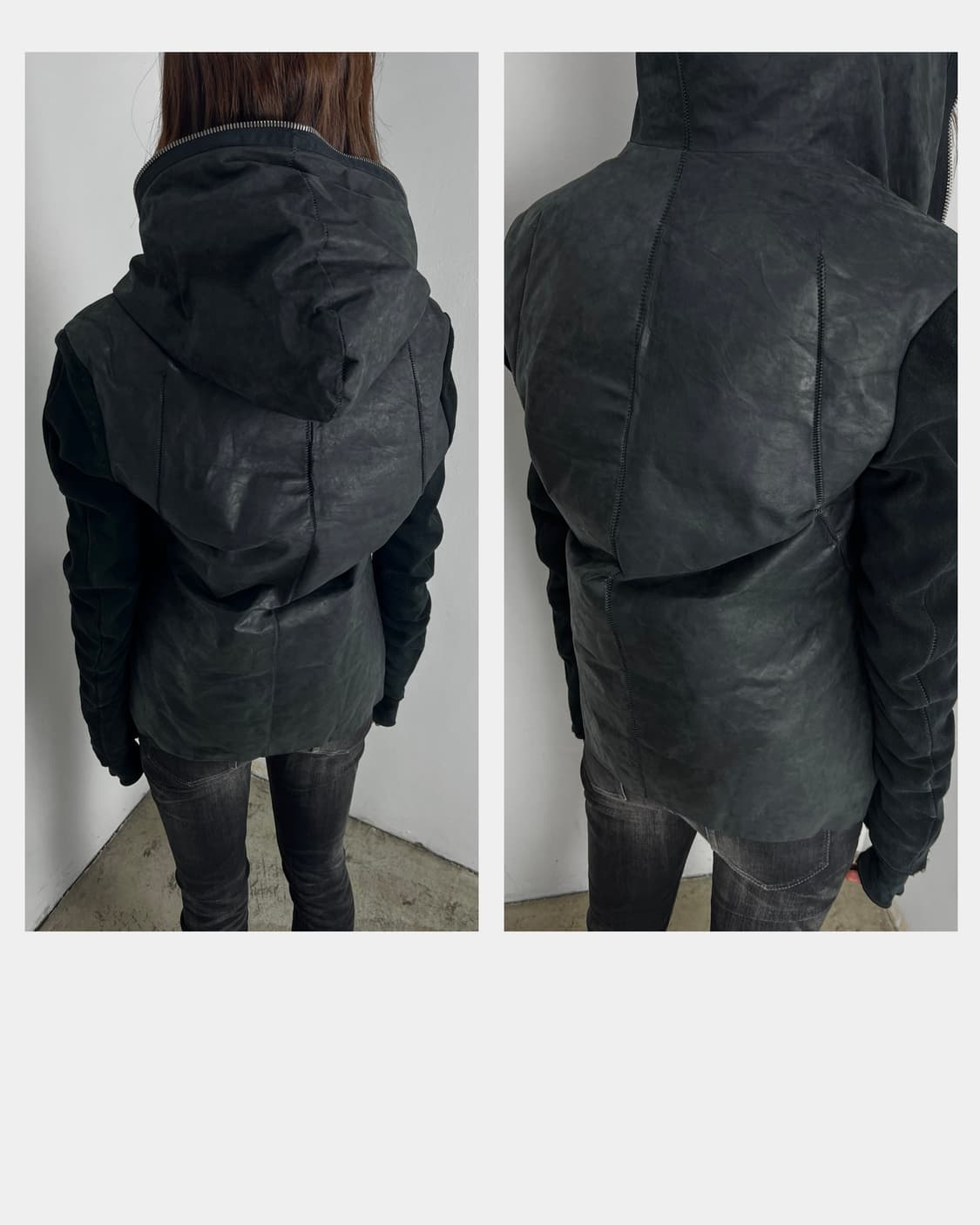 아이작 세럼 (Isaac Sellam) 풀 집업 레더 다운 자켓 상품이미지3