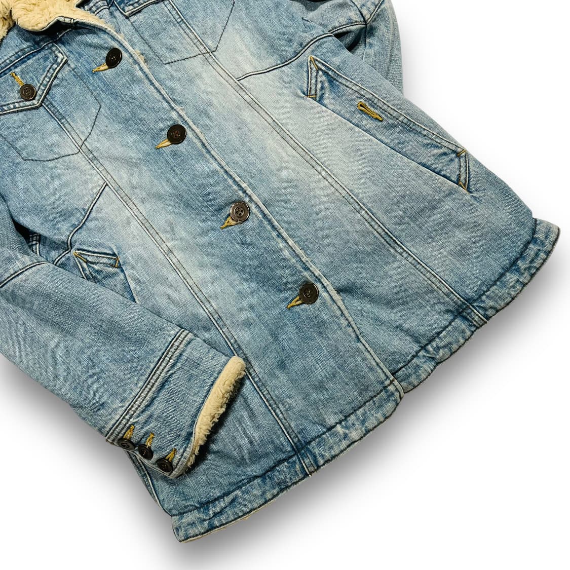 히스테릭 글래머 데님 워시드 슬리브 셰르파 코트 상품이미지4