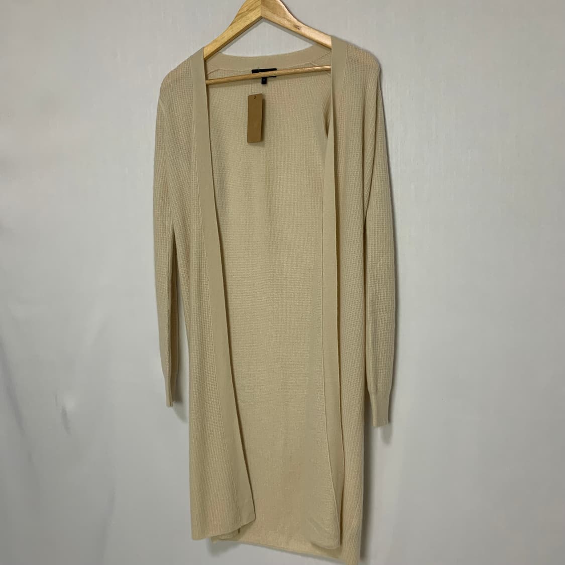 띠어리 캐시미어 100 아이보리 오픈형 롱 가디건 여성 빈티지 상품이미지2