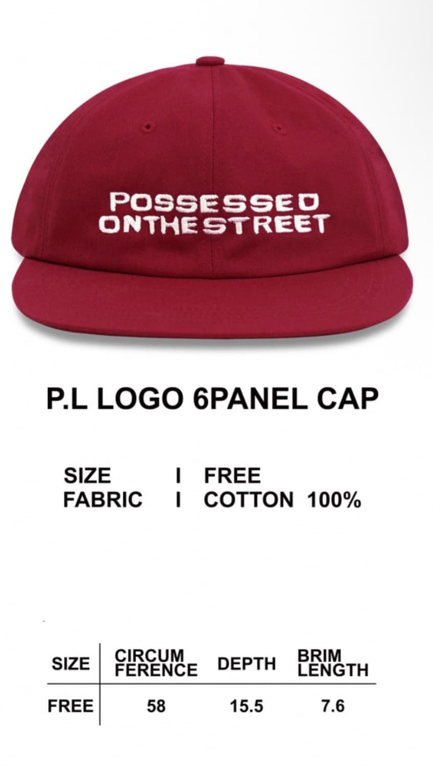POTS) P.L LOGO 6PANEL CAP [RED] 상품이미지2