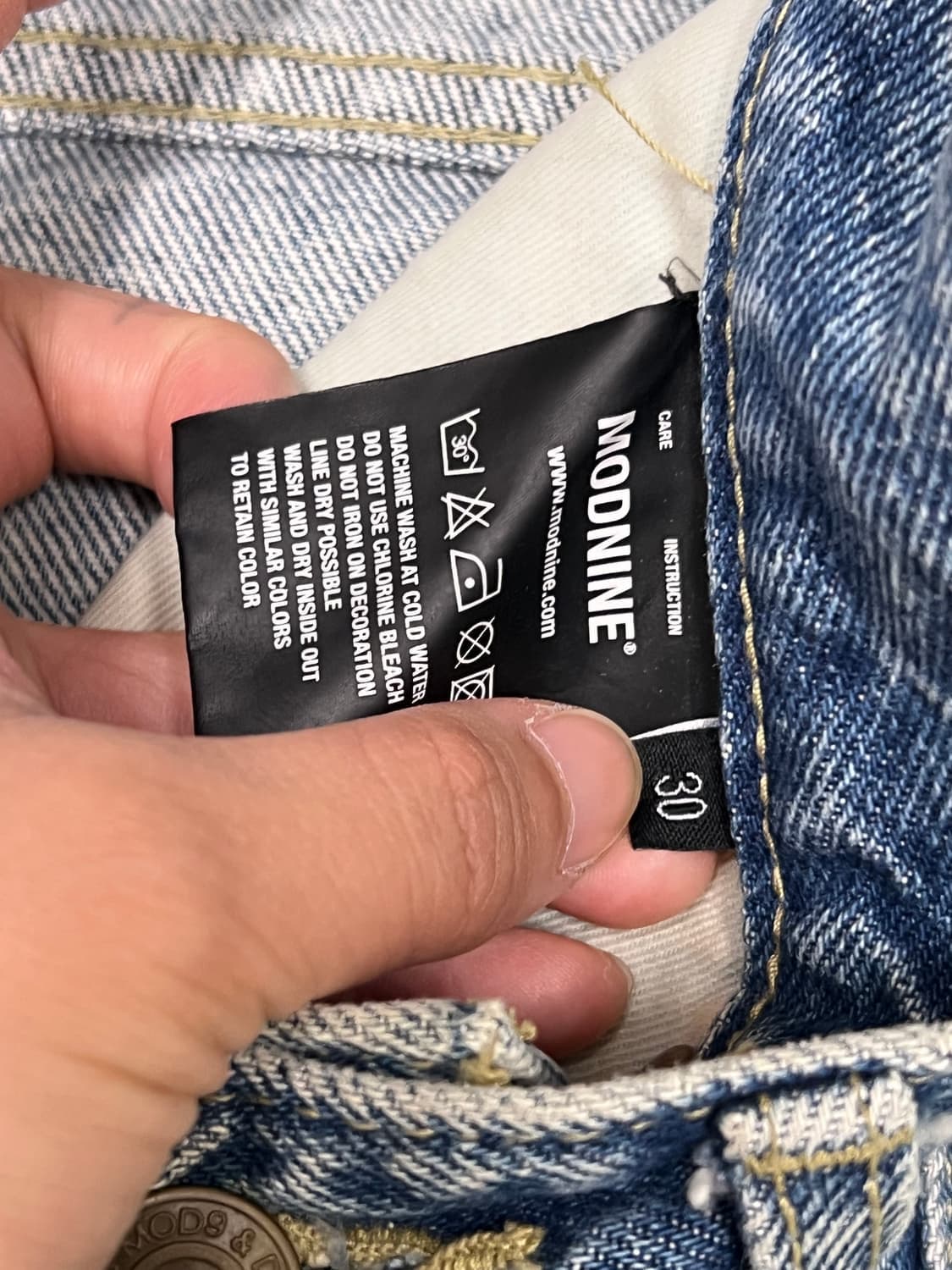 (30) 모드나인 스트레이트핏 연청 데님 팬츠 상품이미지5