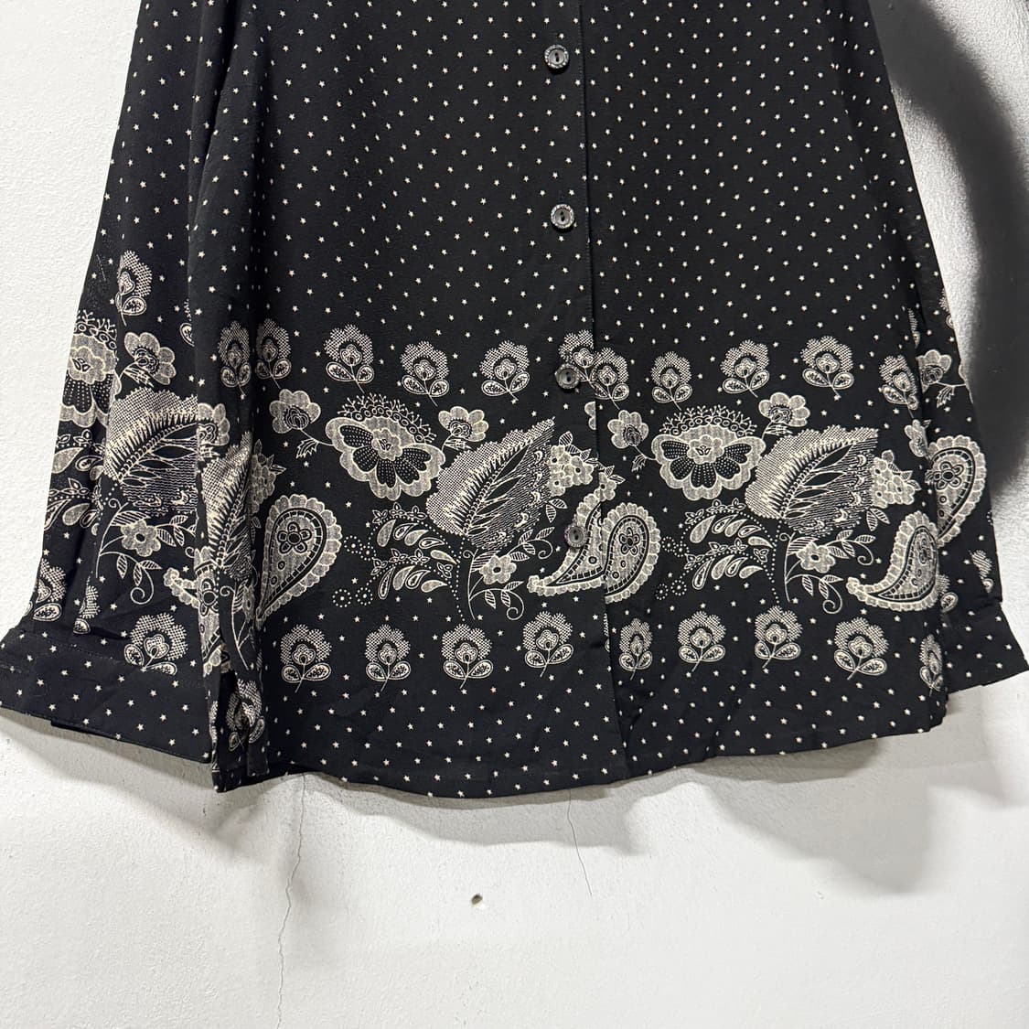 VTG 빈티지 도트 페이즐리 패턴 레이스 카라 긴팔 셔츠 상품이미지4