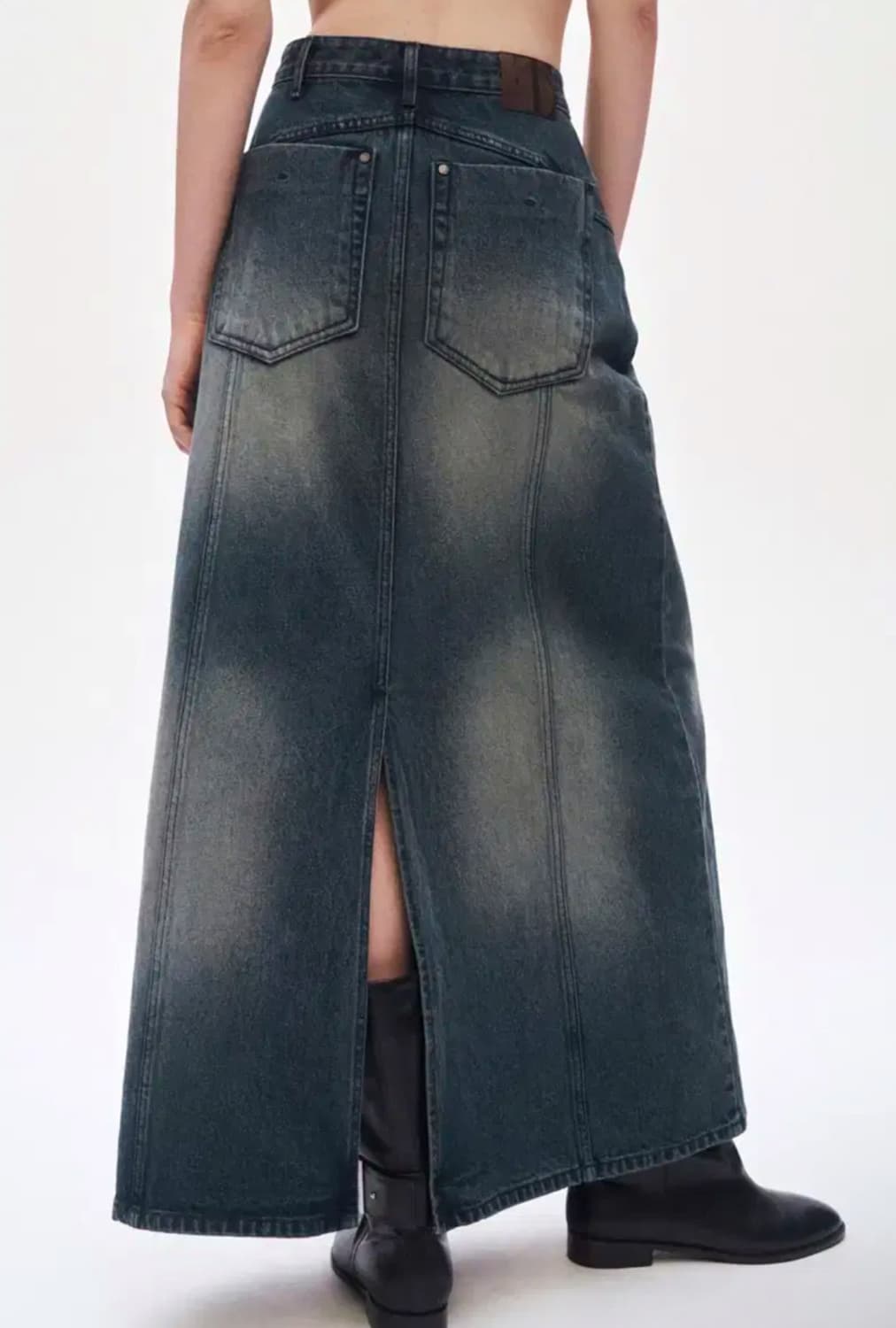 트리밍버드 Incision Denim Set-up Skirt 1 상품이미지3