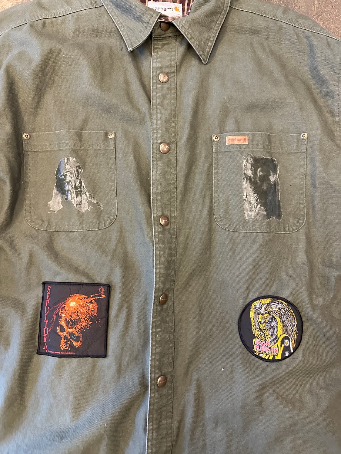 Carhartt AC/DC RockBand 칼하트 락밴드 워크 셔츠 XL 상품이미지3