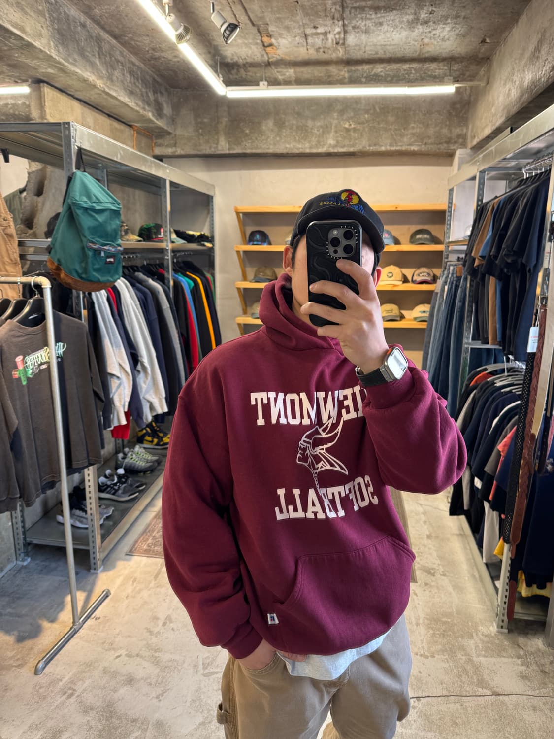 90s 러셀 포켓 후드티 usa 상품이미지2