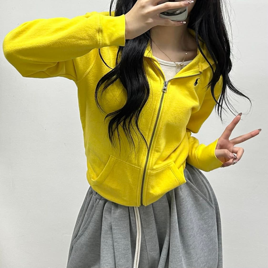 폴로 랄프로렌 러블리힙 스웻 후드집업 희귀져지(L) 상품이미지2