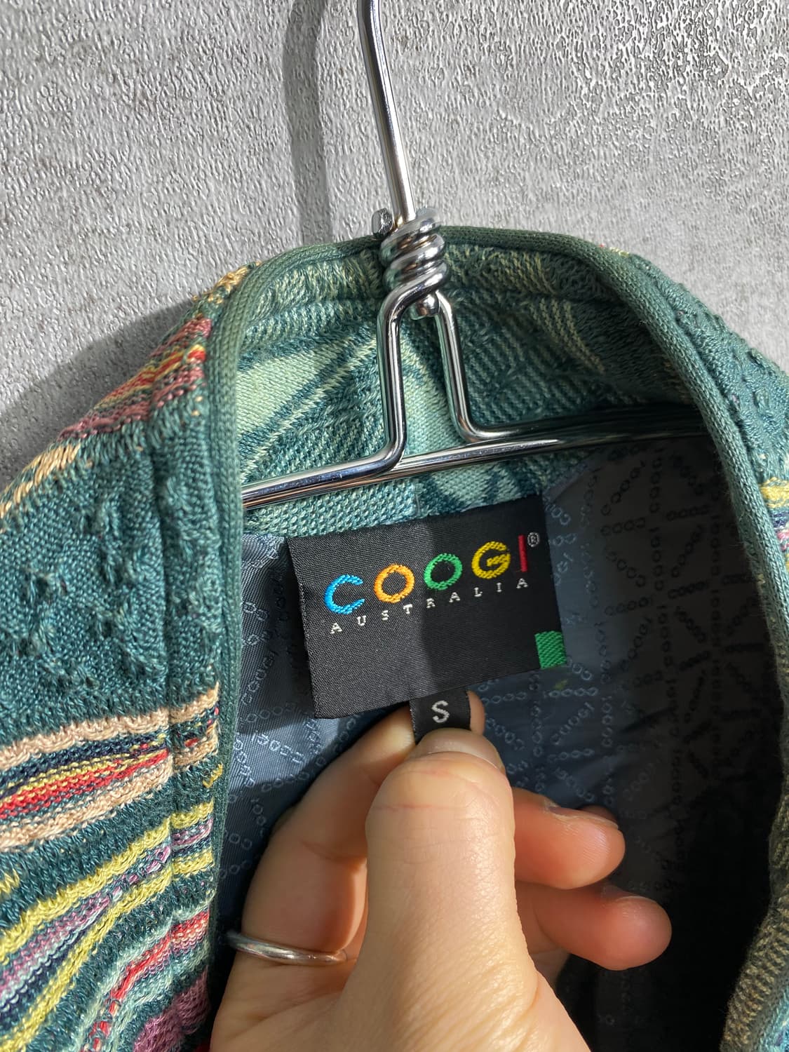 [M] 90s COOGI 쿠지 우먼스 케이블 니트 롱 가디건 상품이미지8