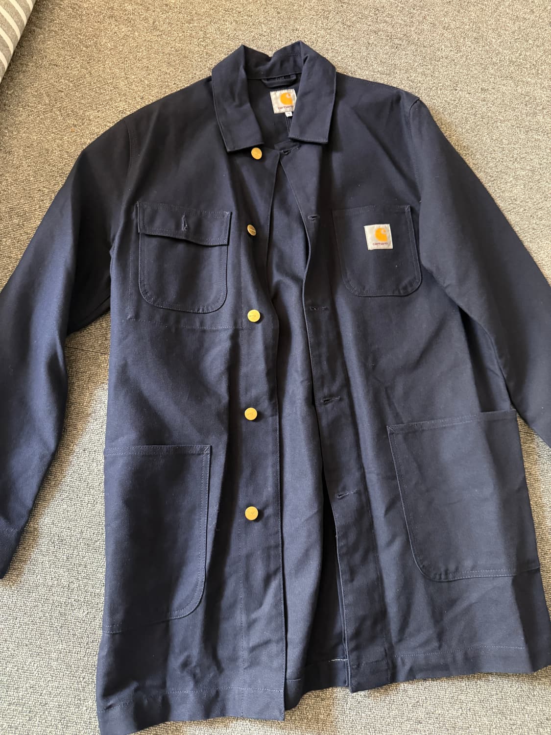 칼하트 롱 초어 코트 네이비 상품이미지1