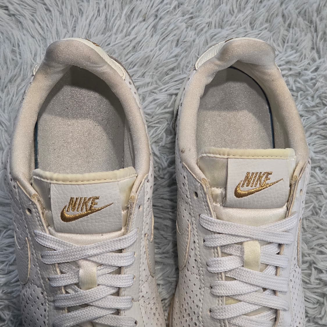 8q-5:나이키 코르테즈 화이트 펀칭 레더 (24.5cm) 상품이미지6