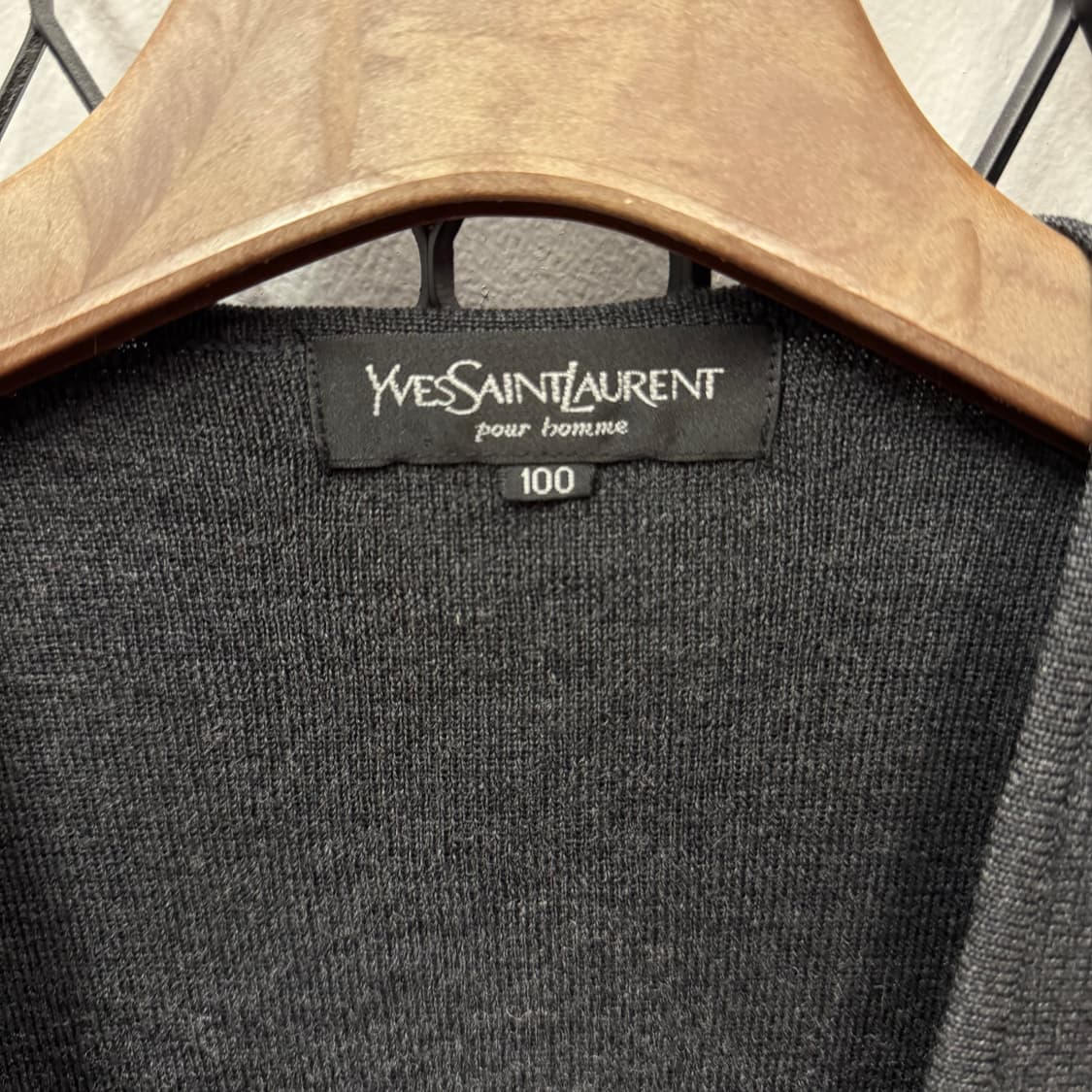 00s 입생로랑 YSL 니트 베스트 전면 투포켓 포인트 그레이 상품이미지6