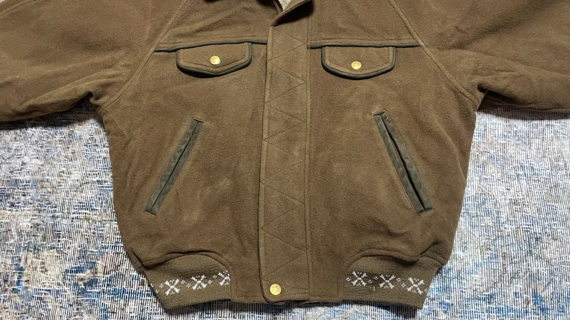 JPN 80s 일본 빈티지 티롤리안 자수 웨스턴 봄버 블루종 자켓 상품이미지5