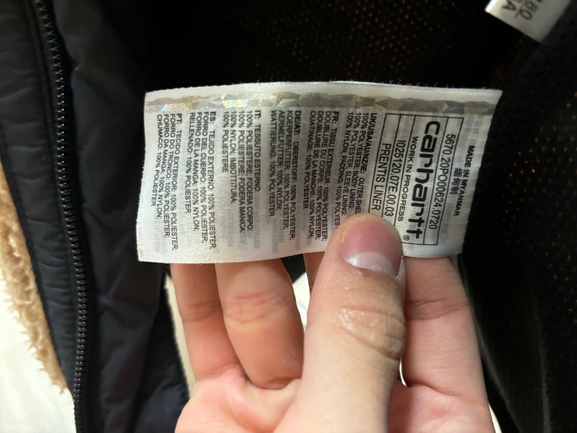 칼하트 wip 프렌티스 라이너 플리스 브라운 L 상품이미지6