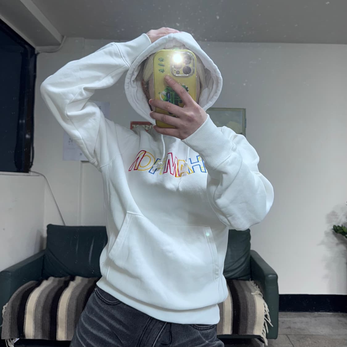 투티/0099 챔피언 챔피온 흰색 기모 후드 스웻 셔츠 리버스위브  상품이미지1