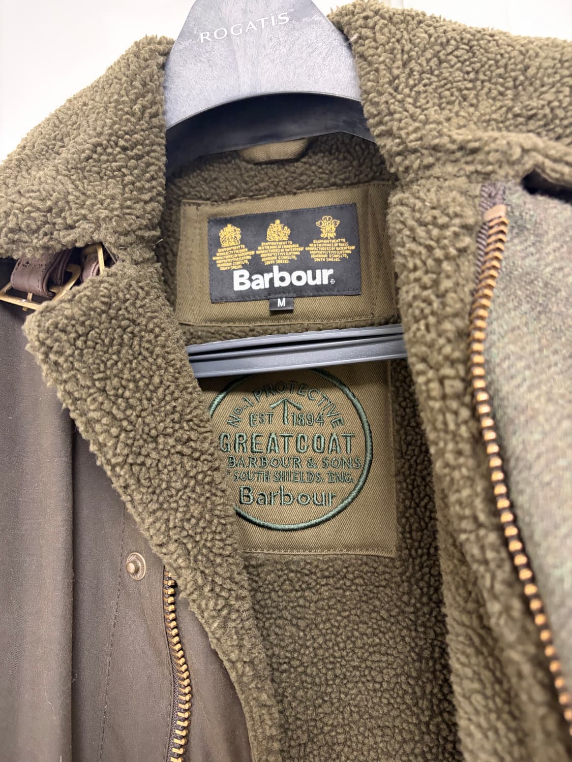 바버 그레이트코트 컬렉션 양털 catterick 자켓 무톤자켓 m 상품이미지2